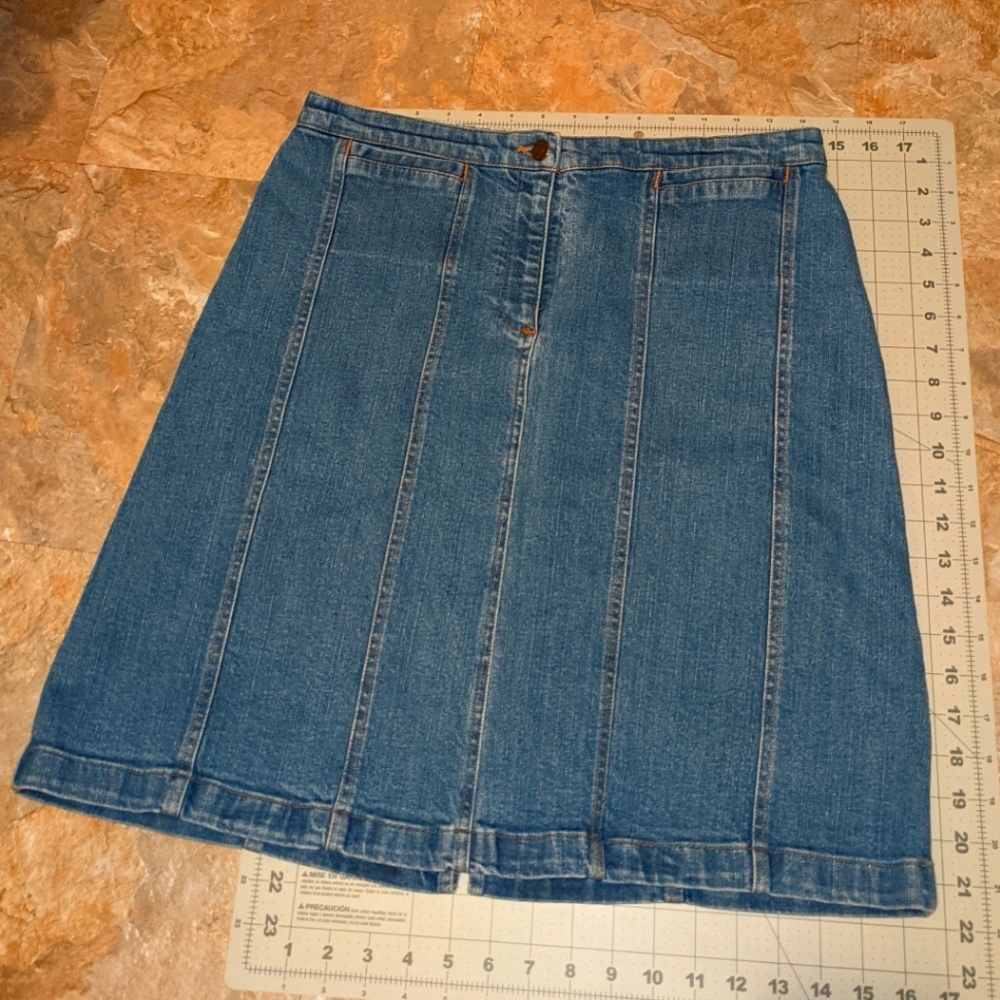 Midi Length Jones Sport Denim Skirt